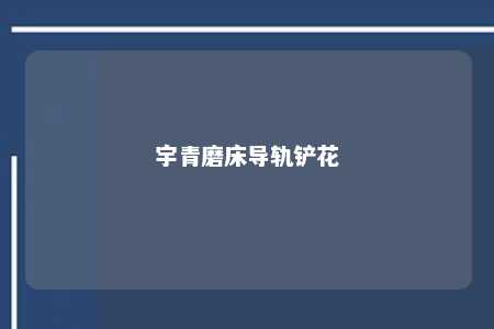 宇青磨床导轨铲花 